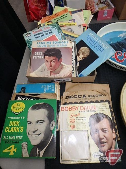 Music records, 45 RPM,Dick Clark, Bobby Darin, Conway Twitty, Nancy Sinatra and others