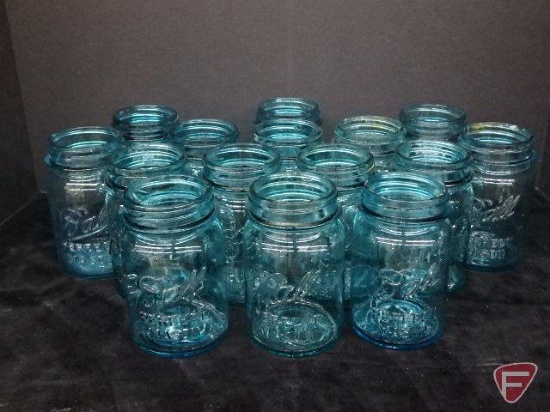 Canning/fruit jars, blue Ball Perfect Mason pint jars