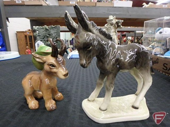 Goebel ram figurine and Ucagco donkey figurine