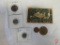 1916 Canadian dime, 1854 with arrows U.S. half dime, 1944 S Philippines Juan Centavo, 1807