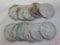 (10) Circulated various date Franklin half dollars, avg. circulated condition