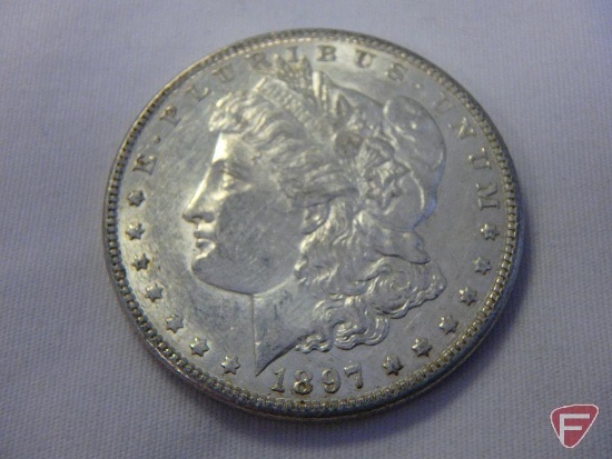 1997 Morgan silver dollar, AU58