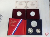1976 Bicentennial 40% silver proof set with (2) Washington proof sets half dollars 90% silver