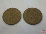 Trade tokens, Green Lake, Billiard Parlor, 5 cent