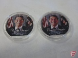 (2) 2004 Ronald Reagan colorized Silver Eagles