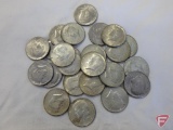 (13) 40% Kennedy half dollars, (4) 1964 90% Kennedy half dollars, (9) misc. copra-nickel half