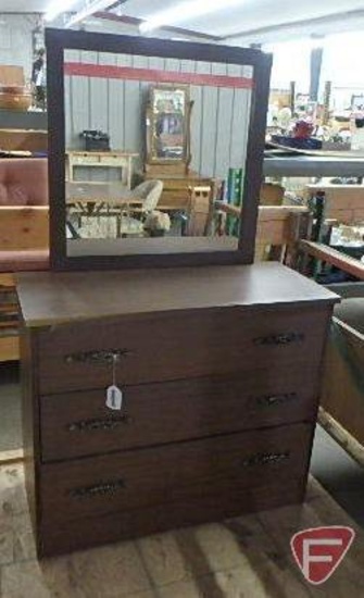 Dresser/storage cabinet with mirror, 56inHx36inWx16inD,