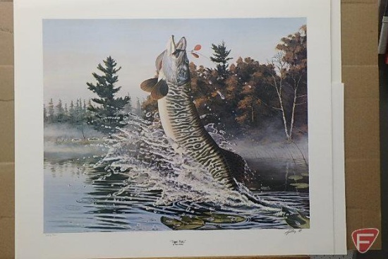 24inHx24inW print by Rick Kelley, The Patriot, 22inHx28inW print by Terry Redlin,Whitecaps 399/960