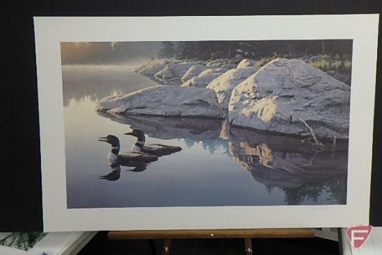 22Inhx18Inw Print By Ken Kunzer, Quiet Water-Loons, 17Inhx22Inw Print By Robert Hautman, | Art, Antiques & Collectibles Art Prints & Posters | Online Auctions | Proxibid