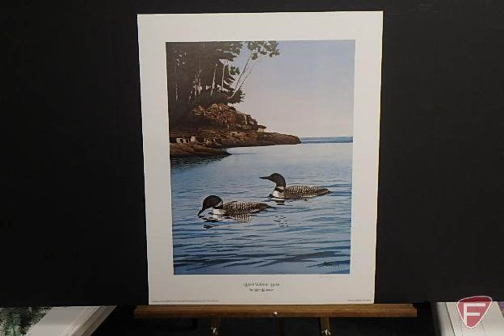 22Inhx18Inw Print By Ken Kunzer, Quiet Water-Loons, 17Inhx22Inw Print By Robert Hautman, | Art, Antiques & Collectibles Art Prints & Posters | Online Auctions | Proxibid
