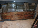 (3) wood boxes and glass blocks