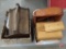 Wooden shoe shine boxes with contents, India made wood necklaces, wood trinket box, wood