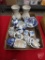 Dutch hand painted Delft blue decorative items, and more