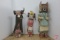 Kachina  dolls, carved wood painted spirit figures- in tote with cover