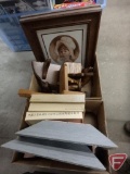 Wood home decor, wood shelves, framed pictures, shadow boxes, plates from China