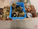 Metal, brass, copper, ashtrays, bowls, stemware, bells