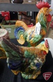 Ceramic rooster and hen, Both