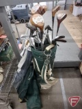 Golf clubs, Delta, Spaulding, Northwestern, in MacGregor and shoulder golf bag, Both sets