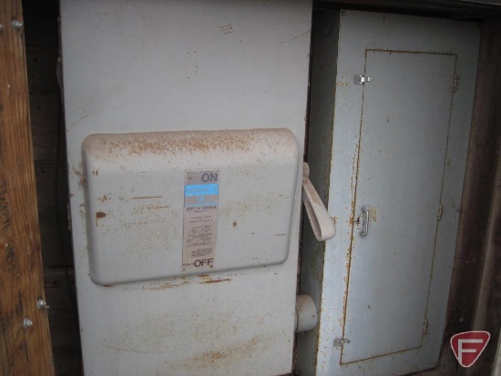 Electrical 3 phase switch and breaker box on board by bin 1