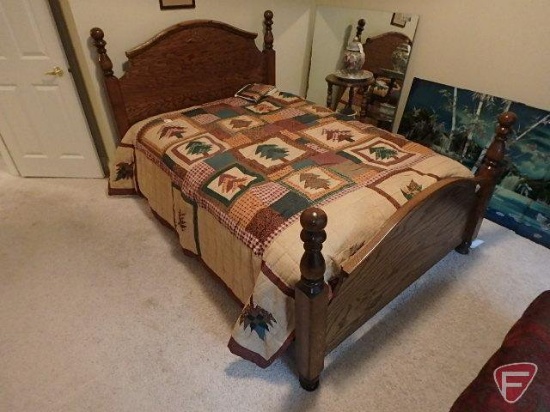 Wood headboard 48inHx57inW/footboard 36inHx57in, Simmons Beautyrest Advantage bedset, and