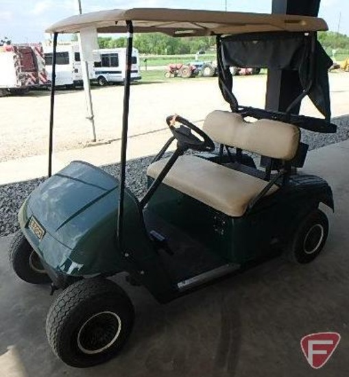 EZ-GO TXT electric golf car, green, no windshield, canopy, rain curtain, charger, SN: 2324819