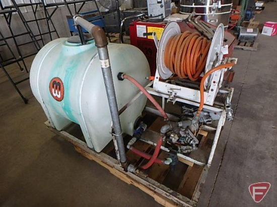 Minnesota Warner Co. chemical applicator, 125 gallon poly tank, Hannay hose reel