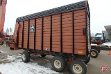 1999 Meyers 4516 steel forage box with folding discharge chute on Meyers 1200H series tandem gear