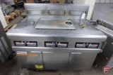 Frymaster FPPH355CSD natural gas 3 vat deep fat fryer with temperature controls,