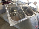 2-compartment stainless sink with faucet