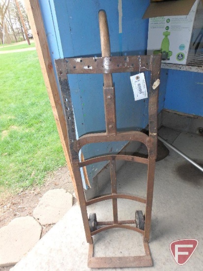 Old metal and wood 2 wheel cart