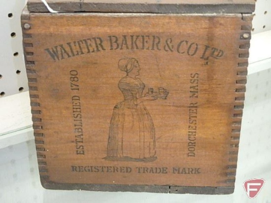 Walter Baker & Co. wood box with hinged lid