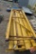 Pallet racking: (2) 36inx102-1/2in uprights, (8) 9ft cross arms, plywood shelves