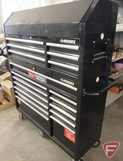 Husky 18-drawer 2-piece toolchest on rollers