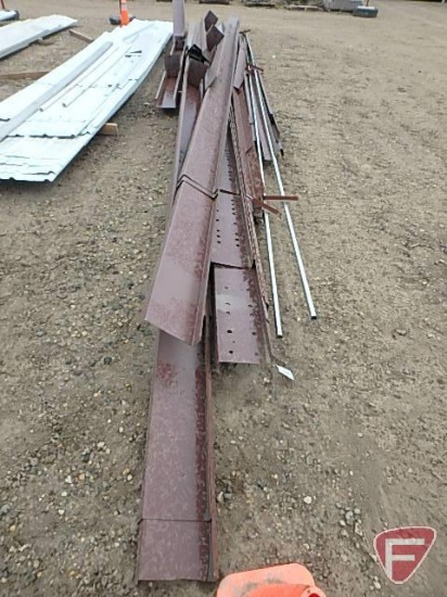 Structural maroon steel sections, used, 8ft to 28ft lengths