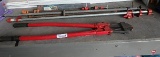 36in bolt cutter, (5) pipe clamps, and pipe clamp rack