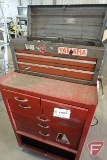 Craftsman 2 drawer tool box and Waterloo 7 drawer tool chest on casters