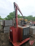 Chemtron D600 wire feed welder, (2) Esab wire feed controllers, on heavy duty cart with arm