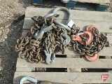 4 leg chain sling, (4) 15in reach hooks, 1/2in chain, 10ft reach