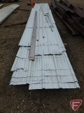 38in white steel siding, used, 10ft to 24ft lengths