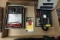 AWS C-8/12 AC volt ammeter ohmmeter, horseshoe magnet, and Micronta 22-204U