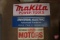 Dayton Dependable Electric Motors metal sign; (2) metal Makita Power Tools signs, and