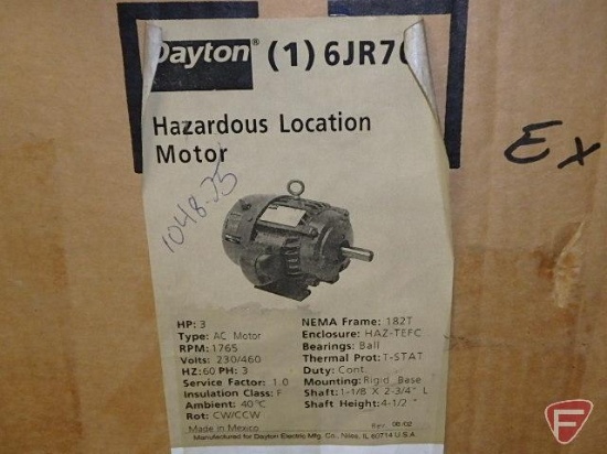 Dayton 6JR76 electric motor 3hp 3ph 230/460v