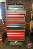 Craftsman 3pc tool cabinet on rollers, 13 drawers
