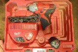 Milwaukee 12v cordless 2450-20 impact driver, (1) 12v batteries, charger, and case