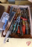 Wire brushes, tin snips, allen wrenches, star drivers, t-handle hex wrenches