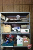 First aid kit, Cannon calculator, clip boards, light, record book, apron, gloves, hanging file