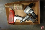 Craftsman 3/8in impact wrench, Rockwell pneumatic 1/4in drill, and