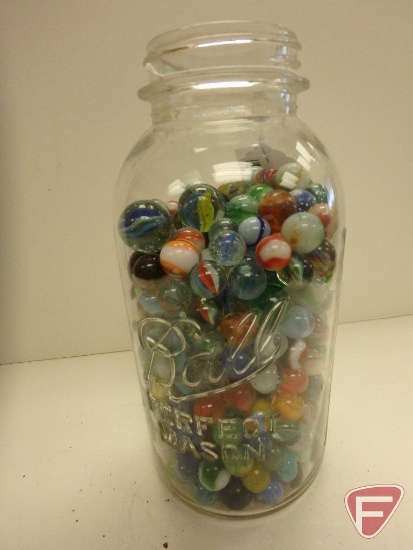 Ball mason jar with marbles