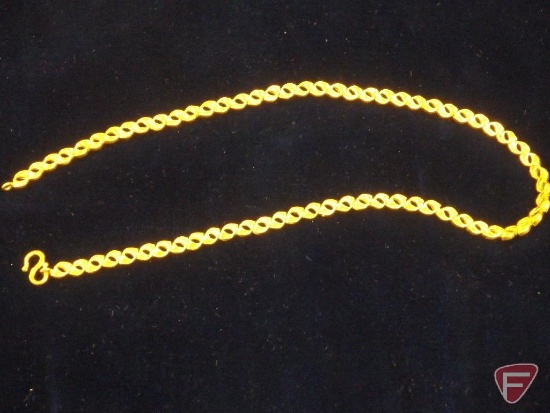 Gold neck chain 24K yellow gold "999.9" fashion link