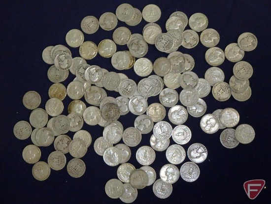 Avg. Circ. Lot of Washington 90% Silver Quarters, $39.00 Face Value